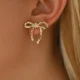 Golden stud bow earrings
