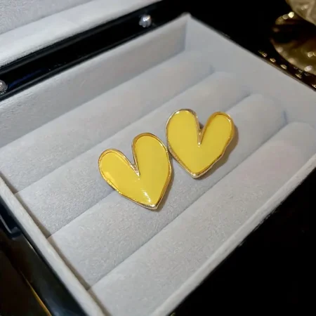 Yellow heart earrings
