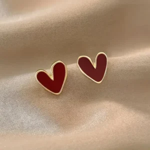 Red heart earrings